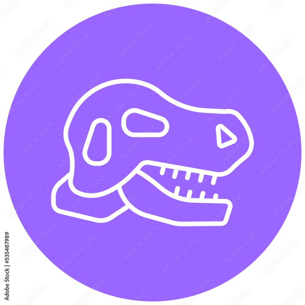 Dinosaur Fossil Icon Style Dinosaur Fossil Icon Style
