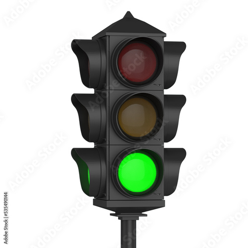 Vintage retro looking Traffic light semaphore isolated on transparent background high quality 3d render  photo