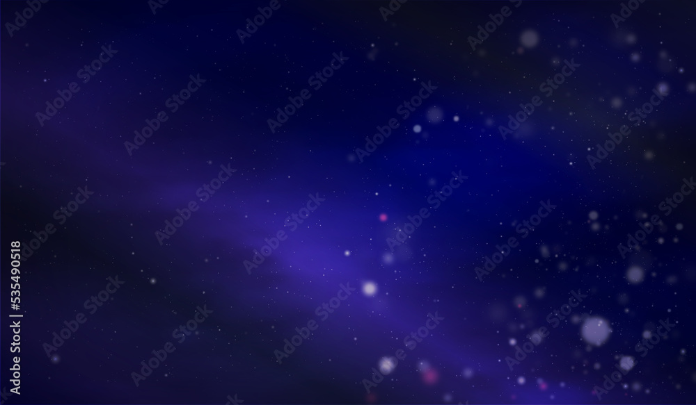 Festive colourful Dark Blue bokeh background,Cosmic background.