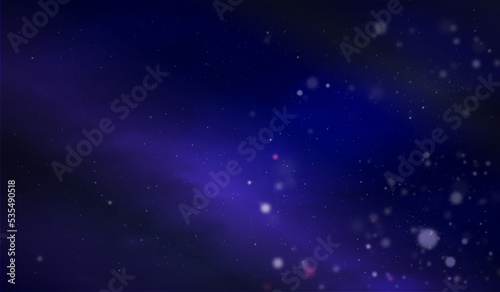 Festive colourful Dark Blue bokeh background Cosmic background.