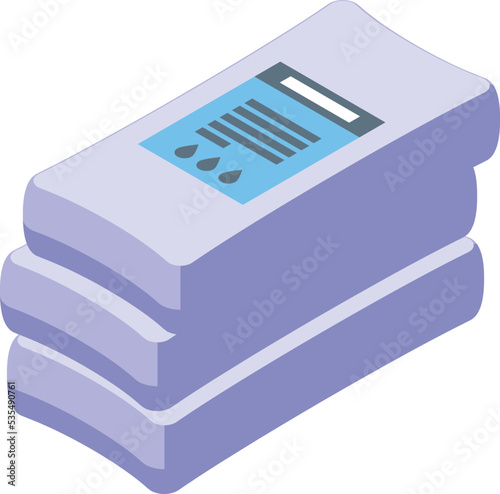 Cement sack icon isometric vector. Wall house. Door loan