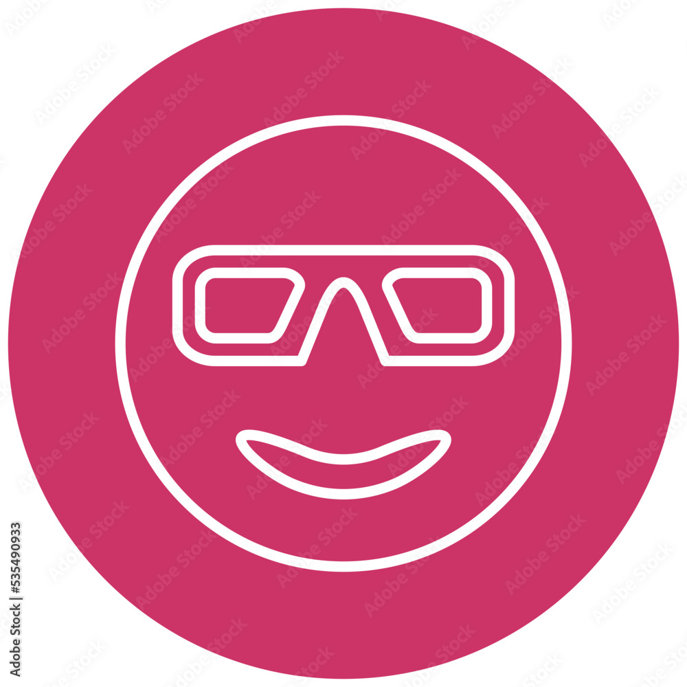Smiling Face with Sunglasses Icon Style