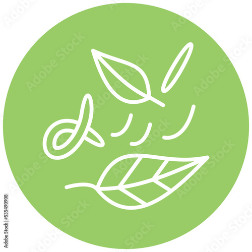 Leaf Fluttering in Wind Icon Style