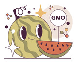 Genetic modificated organism or GMO. Biotechnology, food improvement