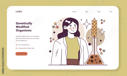 Genetic modificated organism or GMO web banner or landing page photo