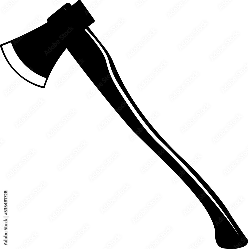 Vector image (icon, silhouette) of an ax (axe) for chopping wood Vector image (icon, silhouette) of an ax (axe) for chopping wood