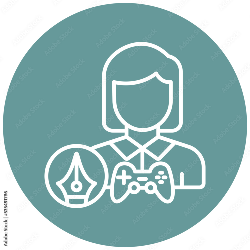 Game Designer Female Icon Style Game Designer Female Icon Style