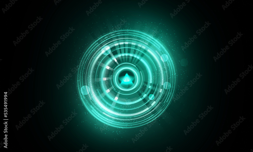 Abstract futuristic background of circle round glowing technology sci fi frame. hud ui Abstract futuristic background of circle round glowing technology sci fi frame. hud ui