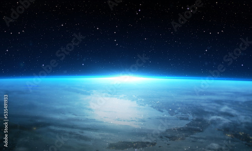 Fototapeta Naklejka Na Ścianę i Meble -  Earth planet in deep space. Outer dark space wallpaper