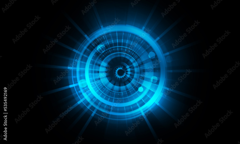 Abstract futuristic background of circle round glowing technology sci fi frame. hud ui Abstract futuristic background of circle round glowing technology sci fi frame. hud ui