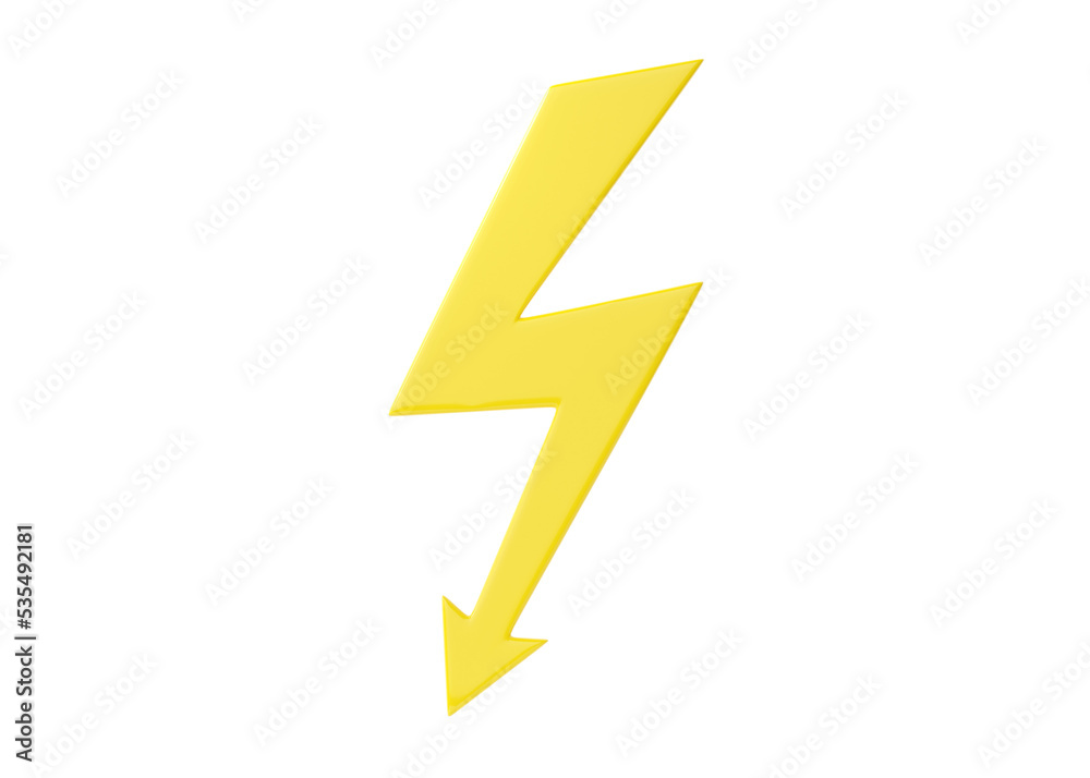 Lightning 3d icon render - thunder power, energy quick bolt and electric flash. Fast thunderbolt cartoon symbol concept Lightning 3d icon render - thunder power, energy quick bolt and electric flash. Fast thunderbolt cartoon symbol concept