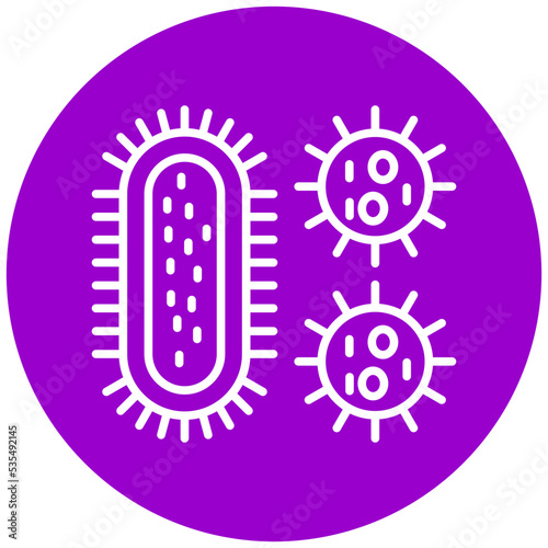 Bacteria And Virus Icon Style