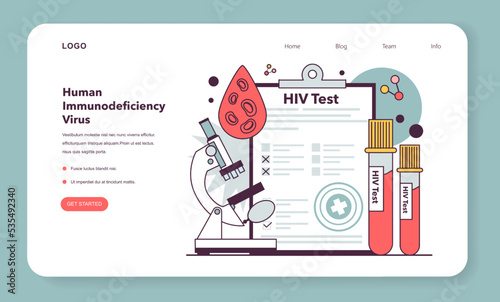 HIV test. Laboratory tube with blood. AiDs, immunodeficiency photo