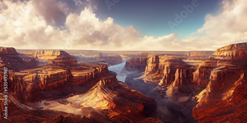 Landscape in Grand Canyon, photorealistic, highly detailed