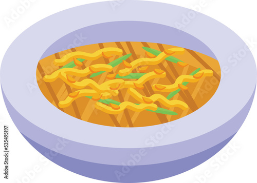 Vegetable soup icon isometric vector. Organic protein. Bean food