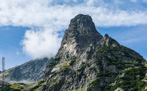Peak Jastrzebia Turnia (Jastrabia veza) on which the most difficult climbing route in the Tatras is led.