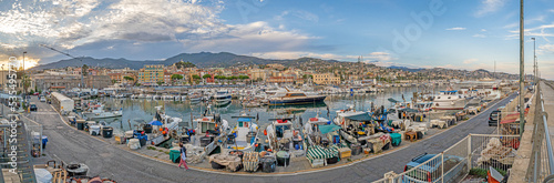 Panorama over the harbour of the Italian city of San Remo