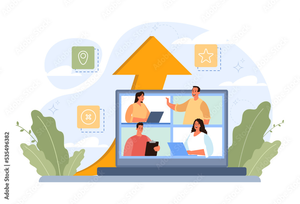 Teamwork concept. Idea of partnership and cooperation on the way towards Teamwork concept. Idea of partnership and cooperation on the way towards