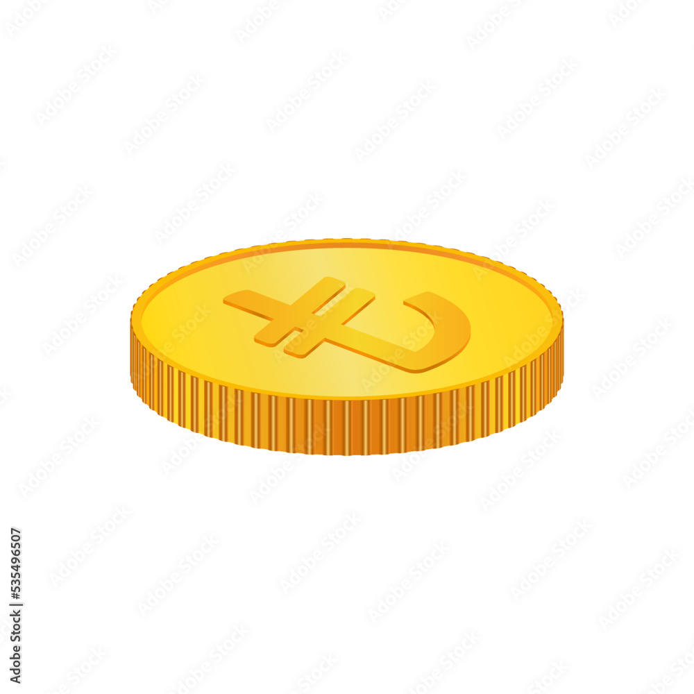 Turkish lira. 3D isometric Physical coin. Turkish lira. 3D isometric Physical coin.