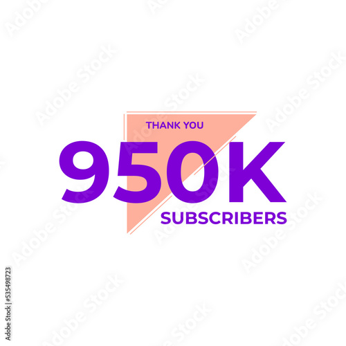 THANK YOU 950K FOLLOWERS CELEBRATION ICON TEMPLATE DESIGN VECTOR GOOD FOR SOCIAL MEDIA, CARD , POSTER