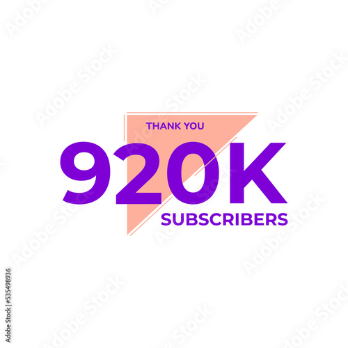 THANK YOU 920K FOLLOWERS CELEBRATION ICON TEMPLATE DESIGN VECTOR GOOD FOR SOCIAL MEDIA, CARD , POSTER