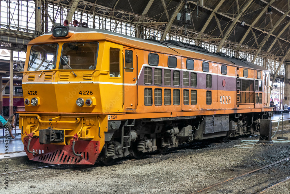 Diesel engine standing in Hua Lamphong Railway Station