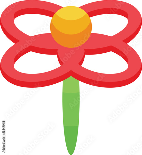 Flower balloon icon isometric vector. Seller shop. Amusement nature