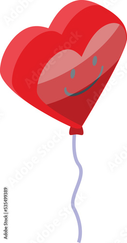 Red heart balloon icon isometric vector. Seller shop. Amusement circus