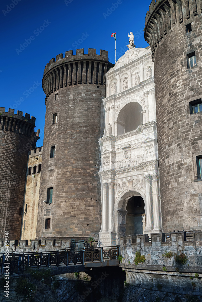 Castel Nuovo or Maschio Angioino medieval castle located in Naples, Italy.