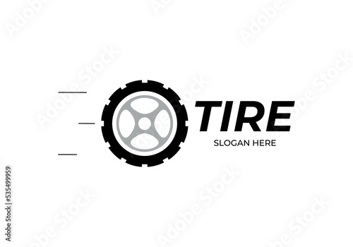 Car wheel logo. Vector illustration