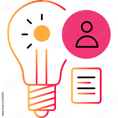 Brainstorm icon idea creation flat vector isolated