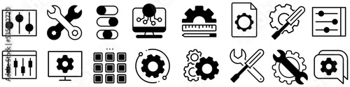 Settings icon vector set. Setup illustration sign collection. customization symbol.