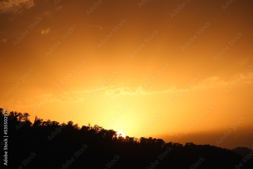 sunset over the mountains