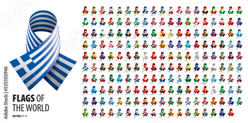 National flags of the countries. Vector illustration on white background