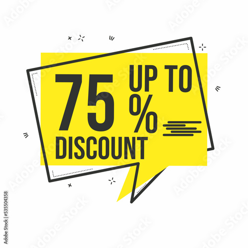 Special discount 15 up 95 yellow tag isolated vector illustration. Discount offer price tag, symbol for advertising campaign in retail, sales promotion marketing