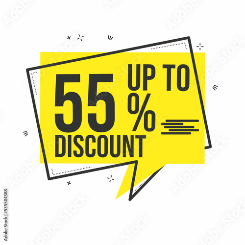 Special discount 15 up 95 yellow tag isolated vector illustration. Discount offer price tag, symbol for advertising campaign in retail, sales promotion marketing