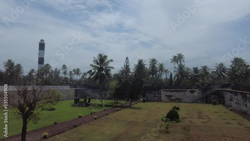 Anchuthengu or Anjengo Fort and light house, Thiruvananthapuram, Kerala photo