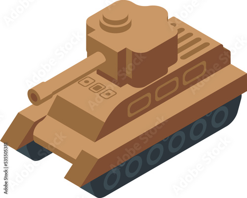 Combat gun icon isometric vector. Military tank. Army war