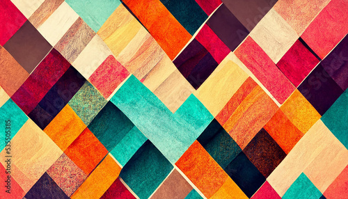 Abstract pattern on the cover of multi-colored squares © Olha