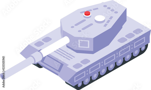 Military tank icon isometric vector. Army vehicle. War gun