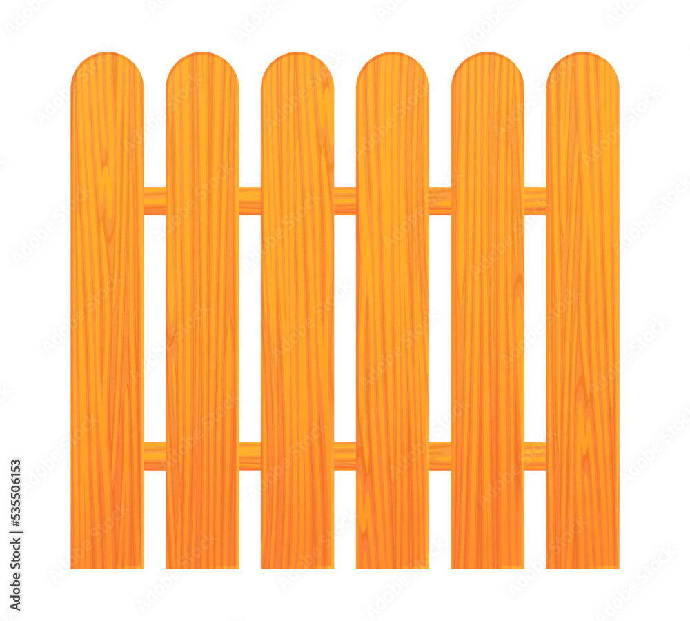 Vector illustration of wooden fence isolated on white background. Brown wooden palisade in cartoon style. Realistic yard barrier. Vector illustration of wooden fence isolated on white background. Brown wooden palisade in cartoon style. Realistic yard barrier.