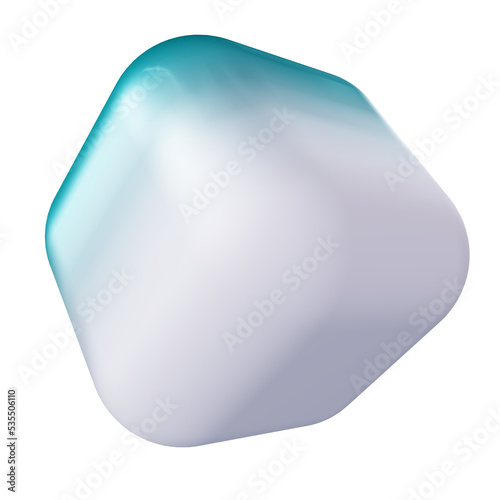3d cube pearl gem png figure gradient color. Smooth and soft geometric element for beauty product advertisiment.