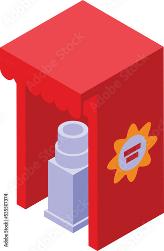 Cotton candy equipment icon isometric vector. Cart stand. Food shop