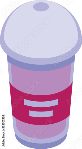 Dessert cup icon isometric vector. Cotton candy. Seller shop