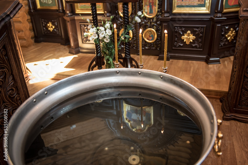 Baptistery filled with holy water