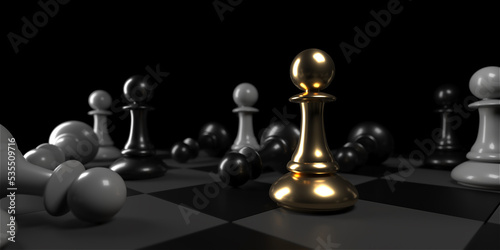 Chess pawn piece outstanding. Leadership concept