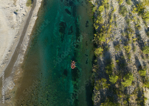 Rafting in the Koprulu Canyon National Park Drone Photo, Manavgat Antalya, Turkey