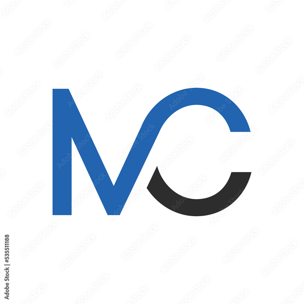 Letter MC logo design. Typography MC design Letter MC logo design. Typography MC design