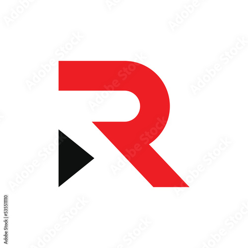 Free Download Letter R logo design with icon play. Abstract typography R icon - GFXLoad