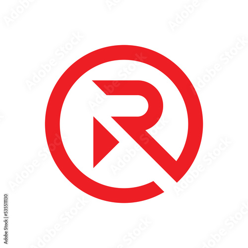 Free Download Letter R logo design with icon play. Abstract typography R icon - GFXLoad